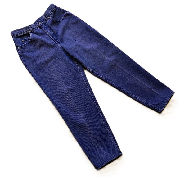 Lee Purple Denim Jeans High Rise Taper Leg Vintage 90s Waist 31 - Picture 2 of 8